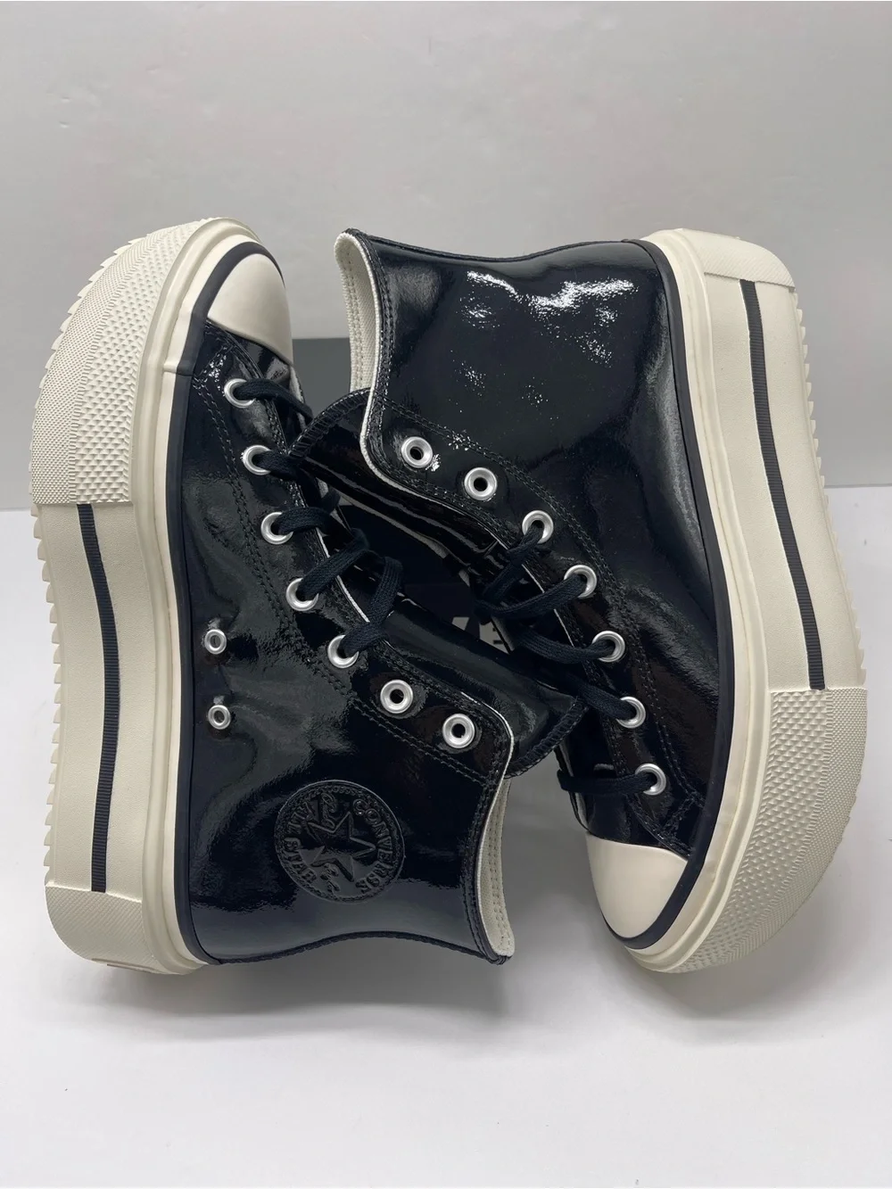 Converse A12977C CTAS LIFT DOUBLE STACK Hi Black/Egret/Black Platform Sneakers